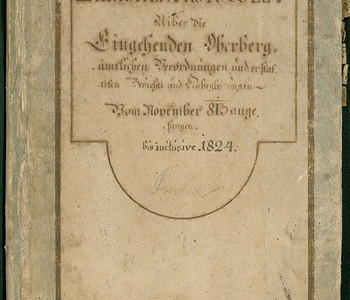 Registro di protocollo, 1813 - 1824.
(Archivio di Stato di Trieste, Archivio Raibl - Società Mineraria del Predil).


